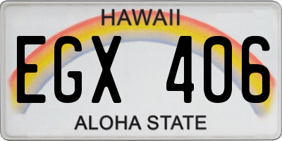 HI license plate EGX406