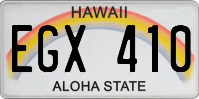 HI license plate EGX410