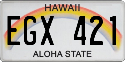 HI license plate EGX421