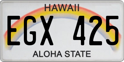 HI license plate EGX425