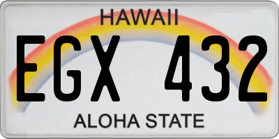 HI license plate EGX432