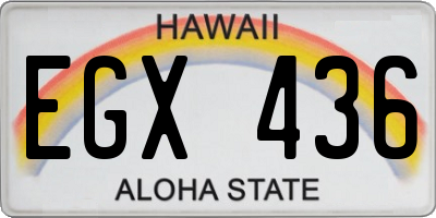 HI license plate EGX436