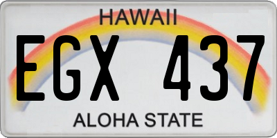 HI license plate EGX437