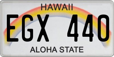 HI license plate EGX440