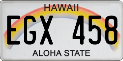 HI license plate EGX458