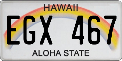 HI license plate EGX467