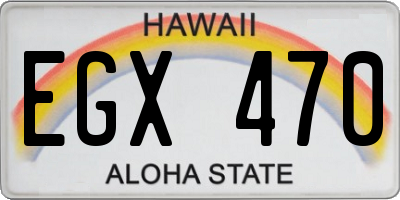 HI license plate EGX470