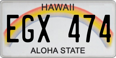 HI license plate EGX474