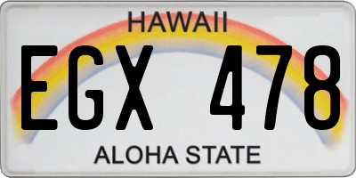 HI license plate EGX478