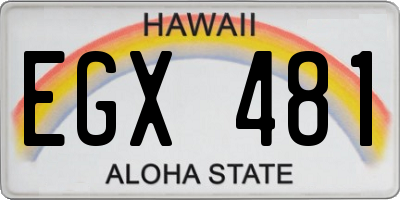 HI license plate EGX481