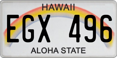 HI license plate EGX496