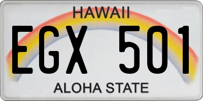 HI license plate EGX501