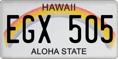 HI license plate EGX505