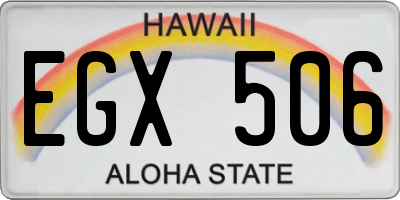 HI license plate EGX506