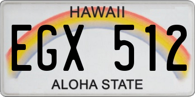 HI license plate EGX512