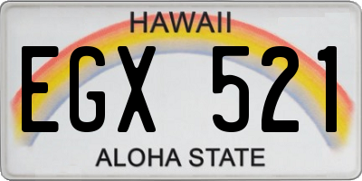 HI license plate EGX521