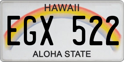 HI license plate EGX522