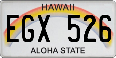 HI license plate EGX526