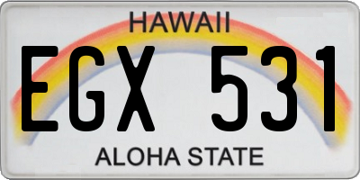 HI license plate EGX531