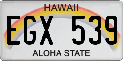 HI license plate EGX539