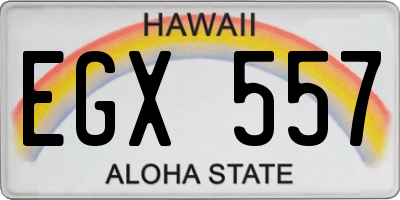HI license plate EGX557
