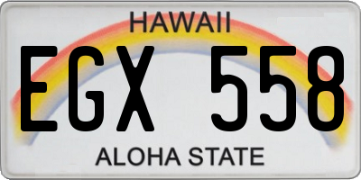 HI license plate EGX558