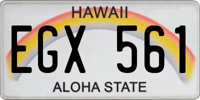 HI license plate EGX561