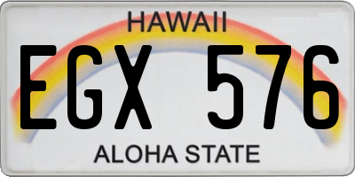 HI license plate EGX576