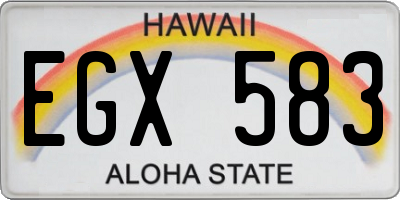HI license plate EGX583