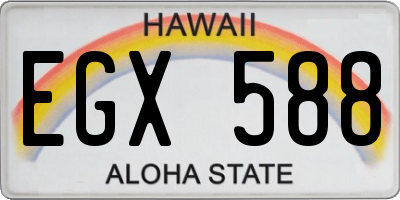 HI license plate EGX588