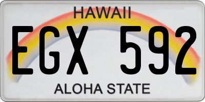 HI license plate EGX592