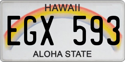 HI license plate EGX593