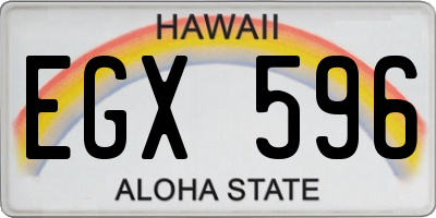 HI license plate EGX596