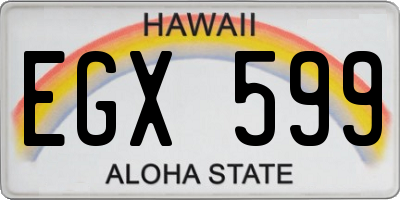 HI license plate EGX599
