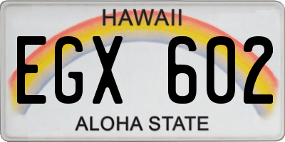 HI license plate EGX602