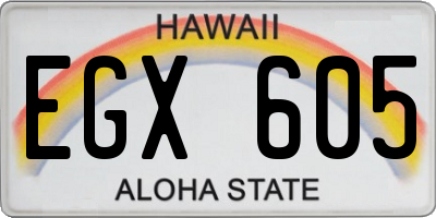 HI license plate EGX605