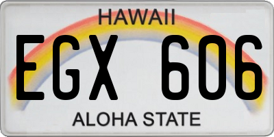 HI license plate EGX606