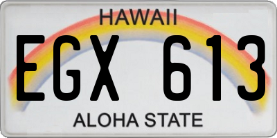 HI license plate EGX613