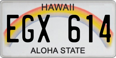HI license plate EGX614