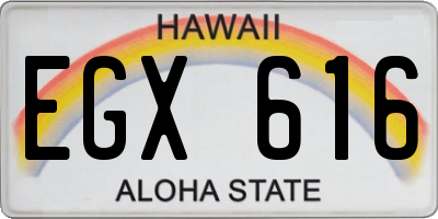 HI license plate EGX616
