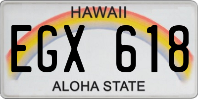 HI license plate EGX618