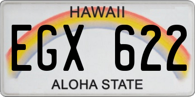 HI license plate EGX622