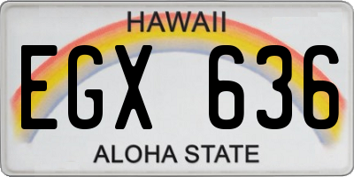 HI license plate EGX636