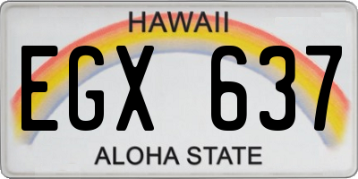 HI license plate EGX637
