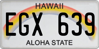 HI license plate EGX639