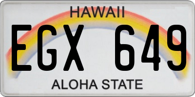 HI license plate EGX649
