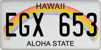 HI license plate EGX653