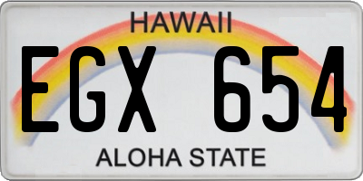 HI license plate EGX654