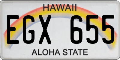HI license plate EGX655
