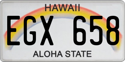 HI license plate EGX658